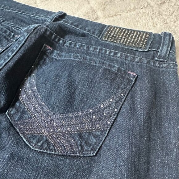 Victoria's Secret PINK | Bling Dark Wash Distressed Skinny Jeans | Size 4 - Picture 7 of 15